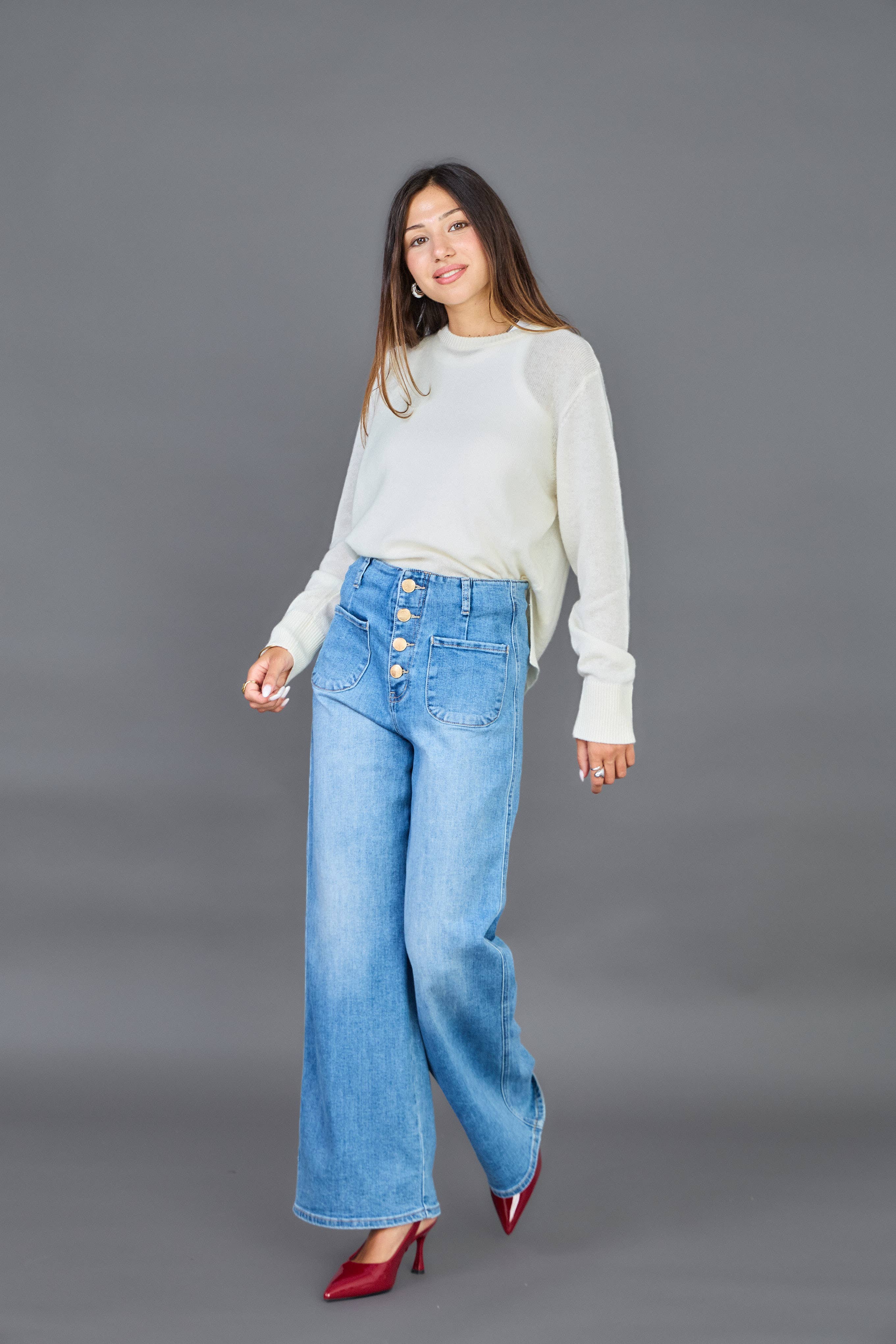 ANA & LUCY - Wholesale Jeans - Women's - Wide-Leg Jeans (Button Closure) "Audrey" - ANA & LUCY10