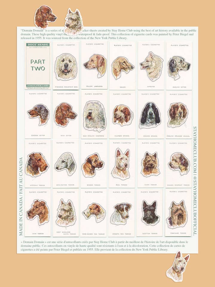 Dogs' Heads Part 2 Mega Sticker Sheet | Giant Sticker Sheet for wholesale by Stay Home Club