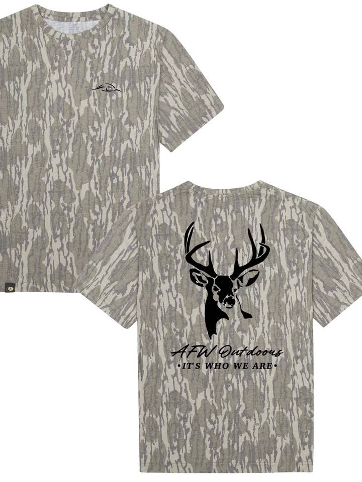 American Flyway Waterfowl - Vente T-shirt sérigraphié – unisexe - T-shirt Buck Mossy Oak d'AFW Outdoors0