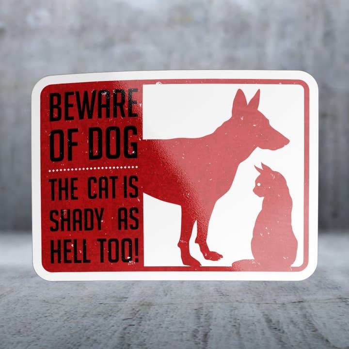 Varning för hund och skum katt - Klistermärke för wholesale av Two Feet Treats