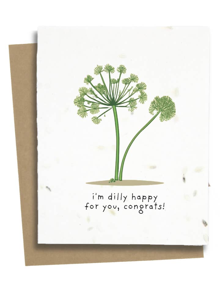 Carte de félicitations avec aneth pour la vente par Greet n' Grow Plantable Cards