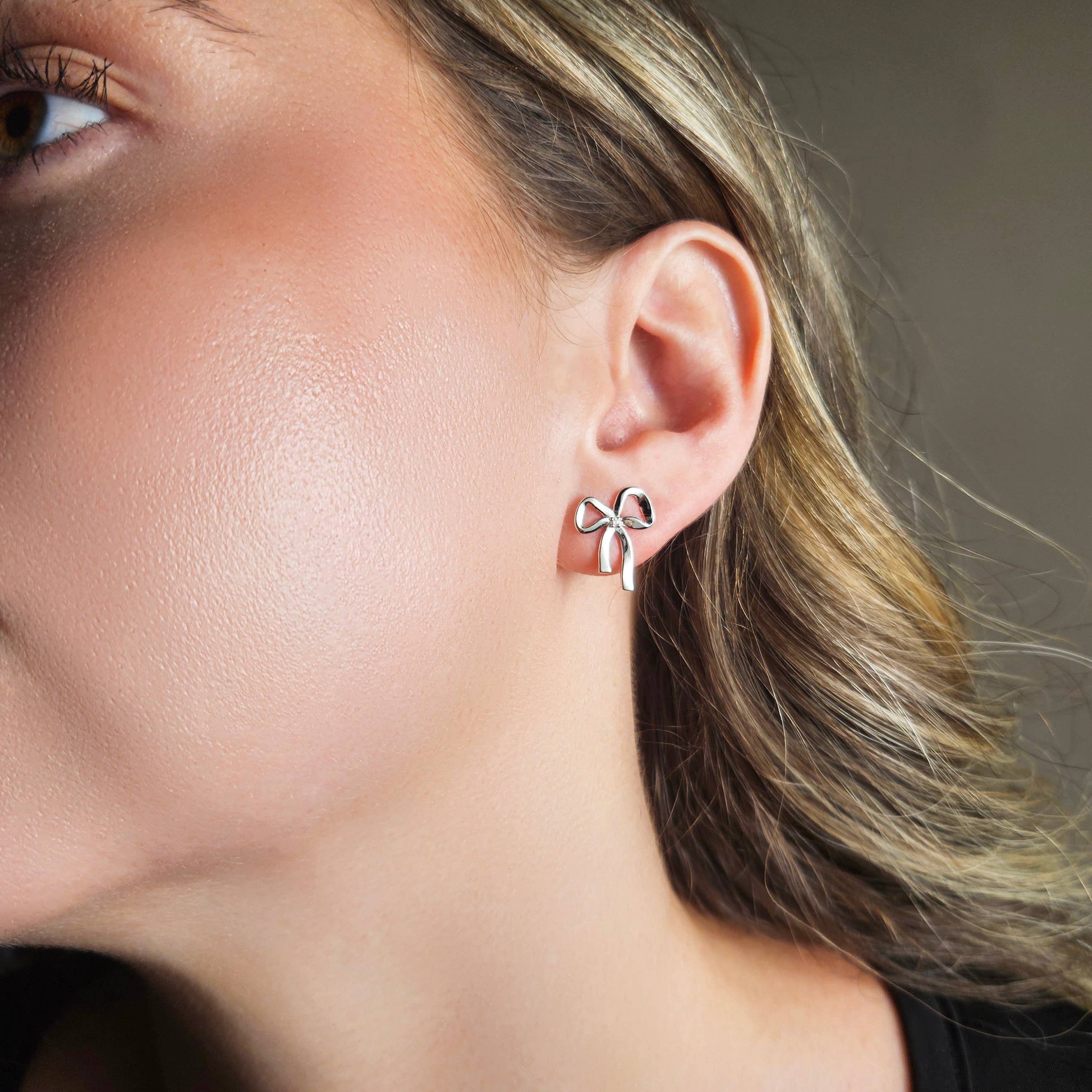 HolyBang Jewels - Wholesale Stud/Post Earrings - DAINTY BOW EARRINGS - E-S16733