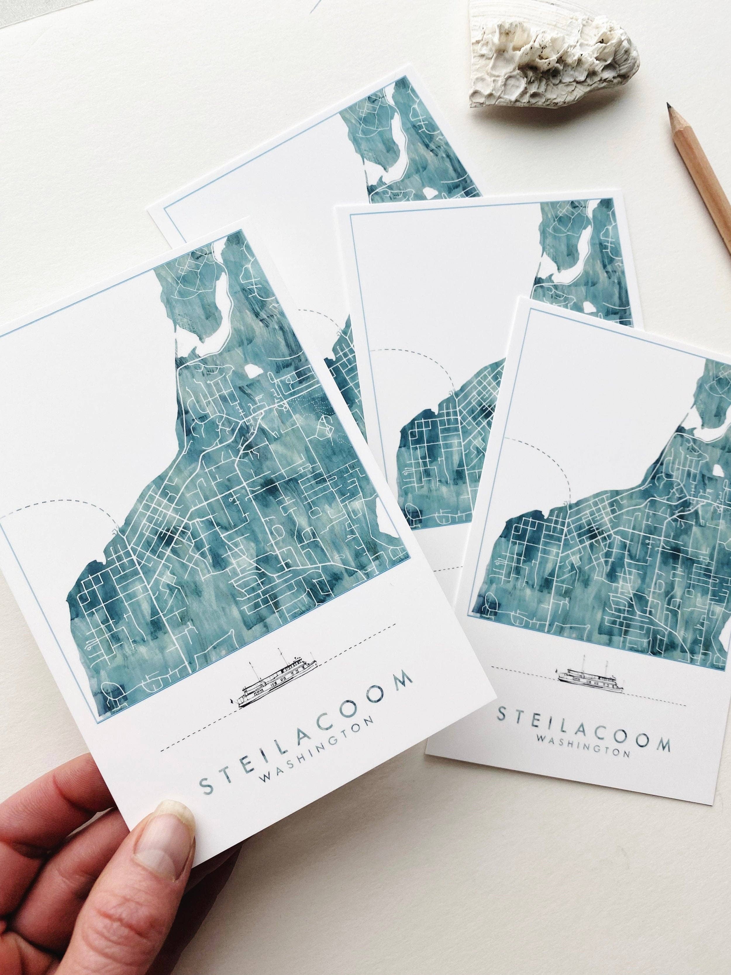 Turn-of-the-Centuries – wholesale Vykort – STEILACOOM Washington Färjekarta Vykort1