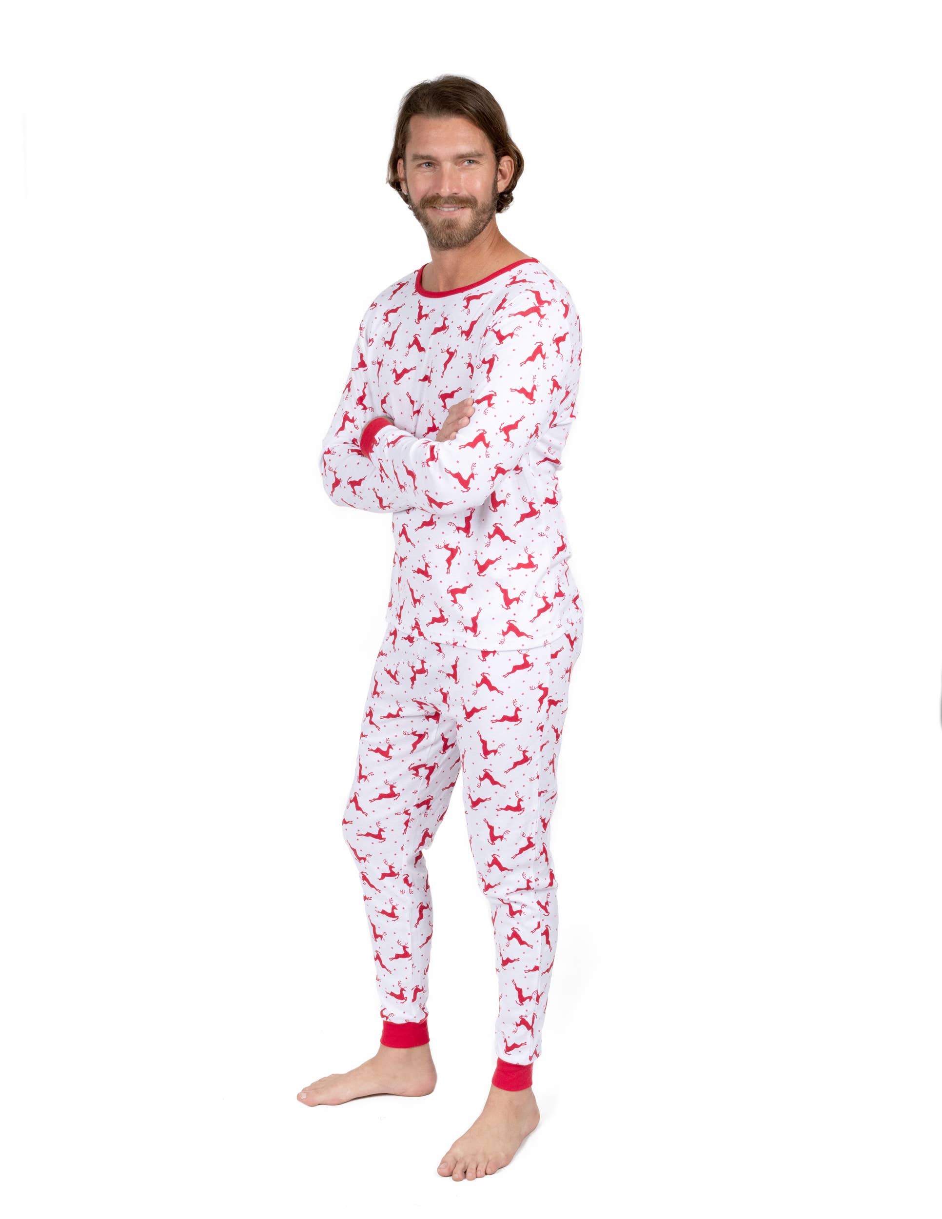 Wholesale Mens Two Piece Cotton Pajamas Print for your store Faire