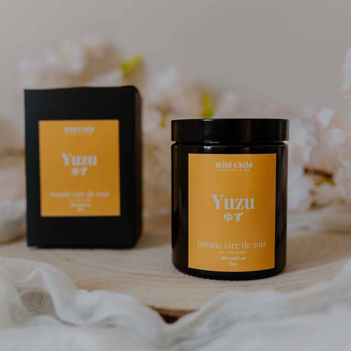 WILD CHILD Bougies & Co - Wholesale Jar/Filled Candle - “Yuzu” - Natural scented candle - 25H1