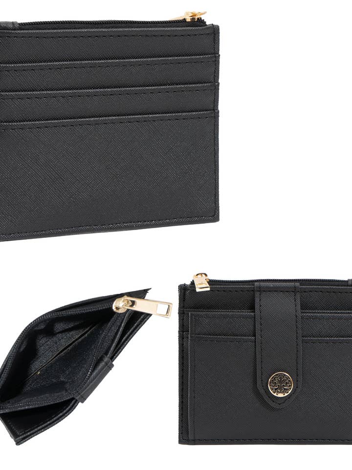 Rebecca & Rifka Saffiano Emblem Snap ID-kortholder for engroshandel hos Magid