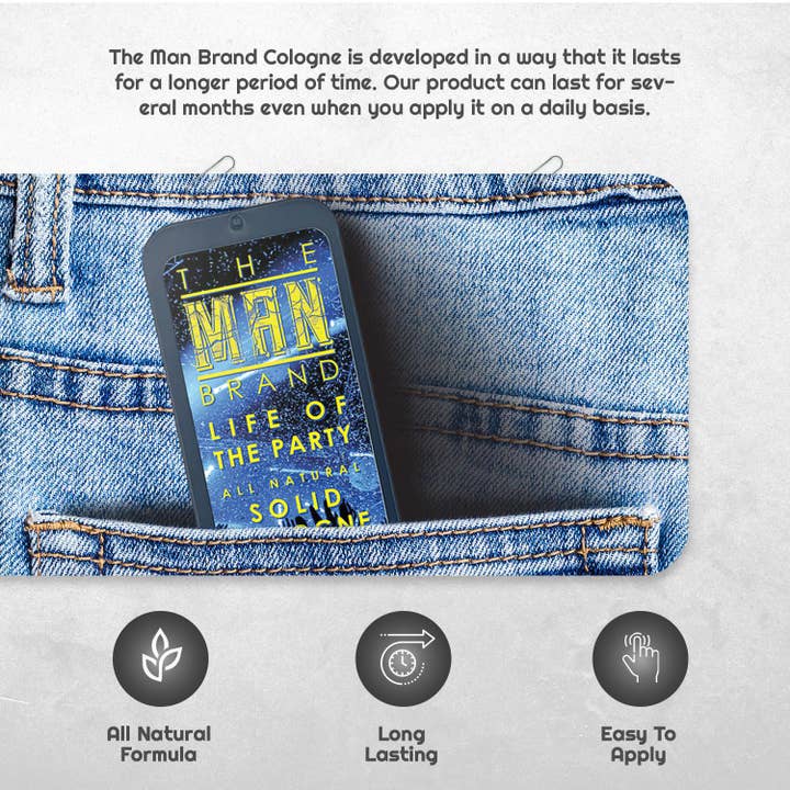 The Man Brand - Wholesale Solid Cologne - Life of the Party Solid Cologne - Vintage Slide Tin - 0.75 Ounce1