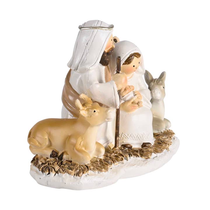 Dicksons - Wholesale Nativity Scene Decor - Nativity Holy Family Animals On Hay 3.5H3