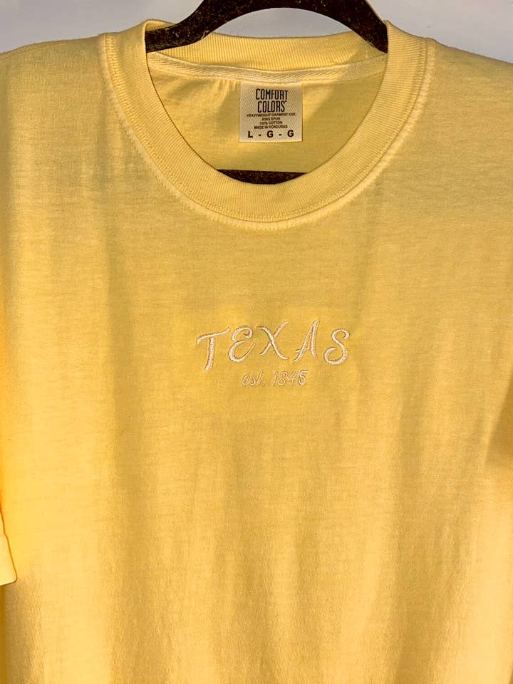Texas embroidered tee / Texas State apparel / Texan gift for wholesale by Christina iDesigns