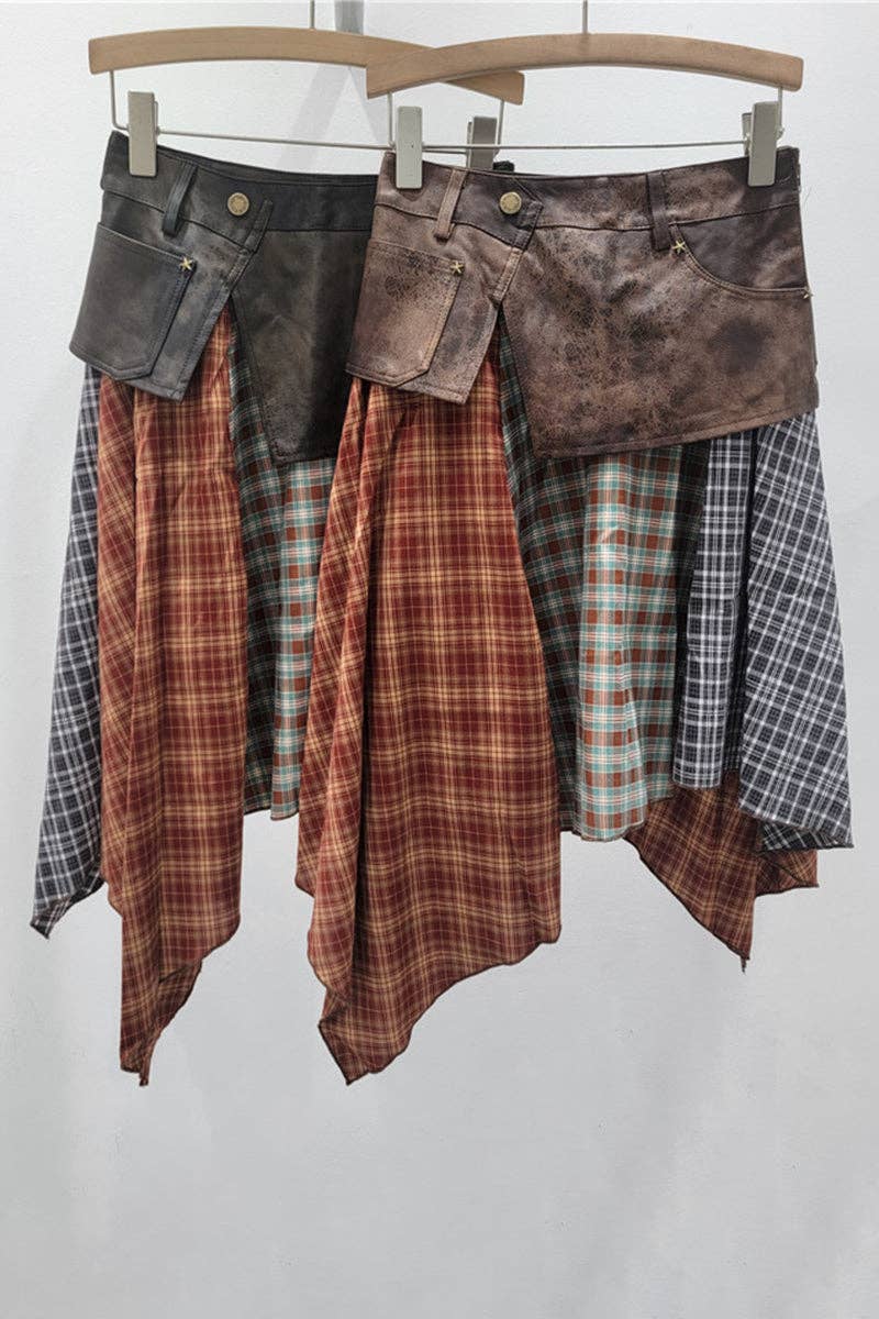 Mccolin – Großhandel Rock – Damen – Asymmetrischer Patchwork-Midirock3