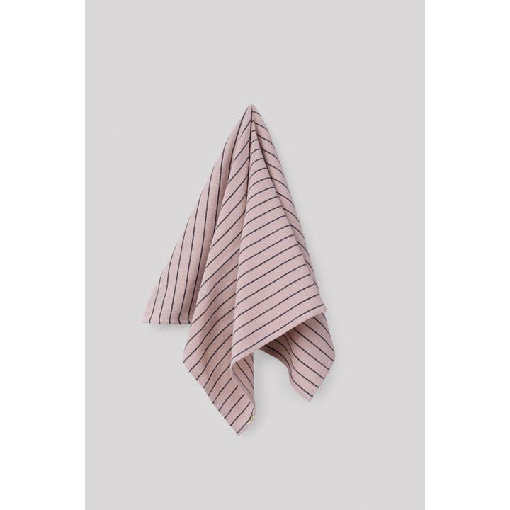 Les Pensionnaires - Wholesale Tea Towel - Delicate Pink Striped Tea Towel in Slub Cotton1