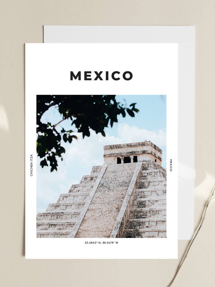 Mexico 'Mayan Empire' Print for wholesale by The Travel Edit