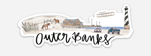 Thirteenwinks - Wholesale Sticker - Outer Banks North Carolina Skyline Sticker - Large 5inx2in1