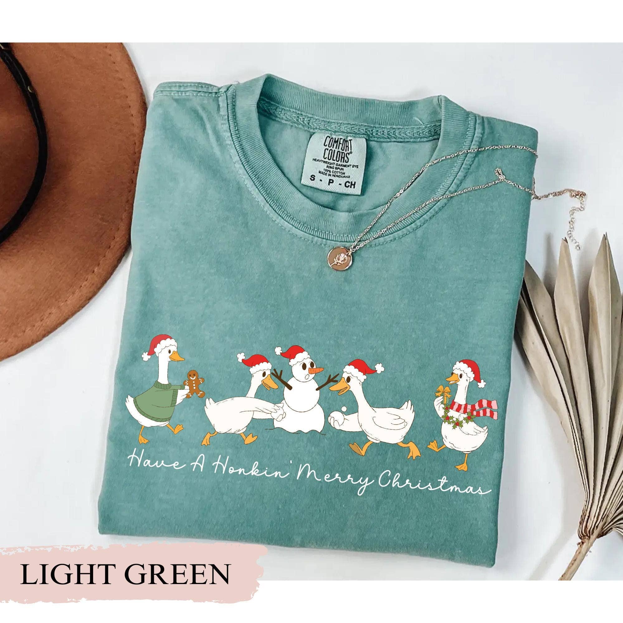 Glaime - Wholesale T-Shirt (Graphic) - Women's - Goose Christmas Shirt, Cute Holiday Duck Sweater3
