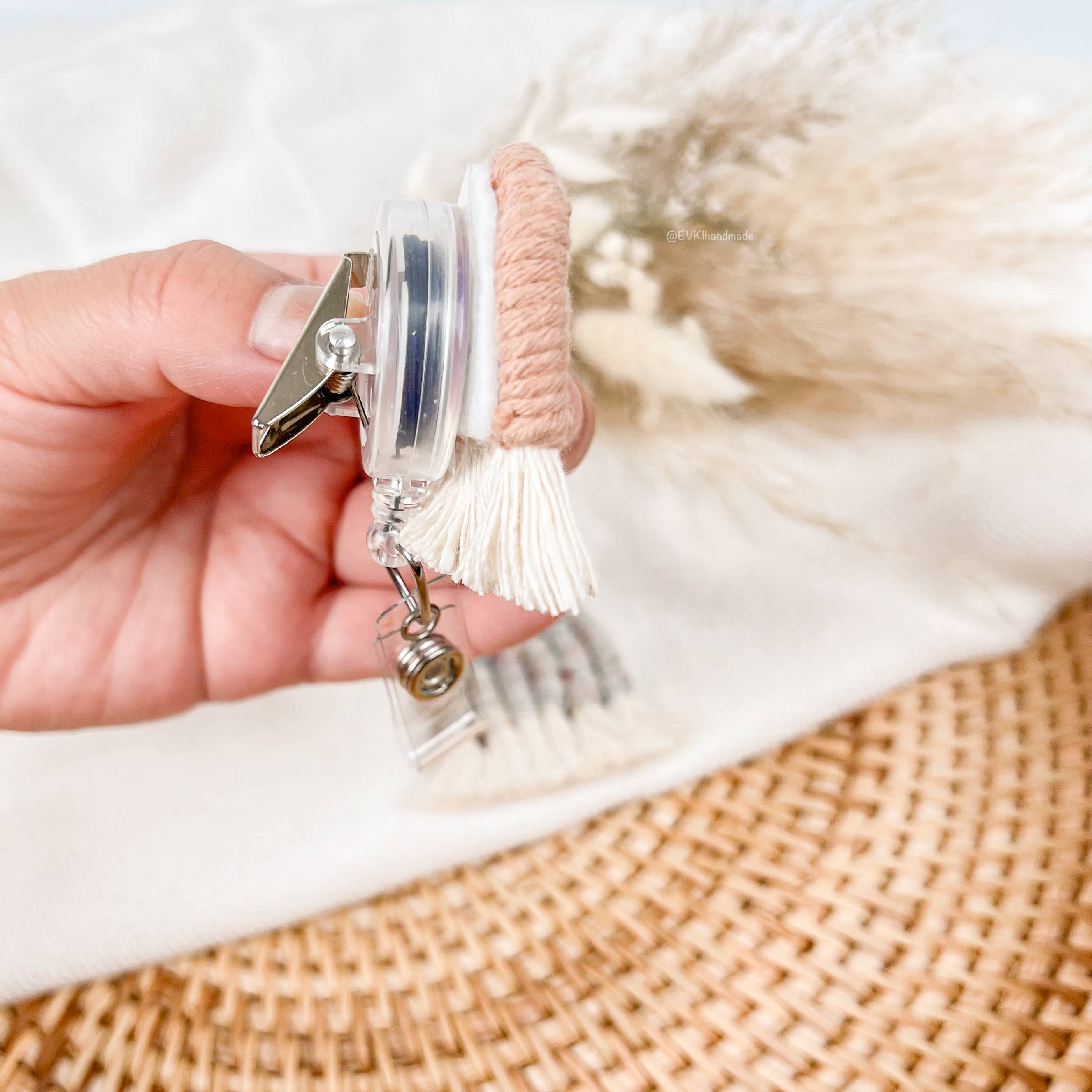 EVKI Handmade – wholesale Badge accessory – Women's – Mini Macrame Rainbow Badge Reels2