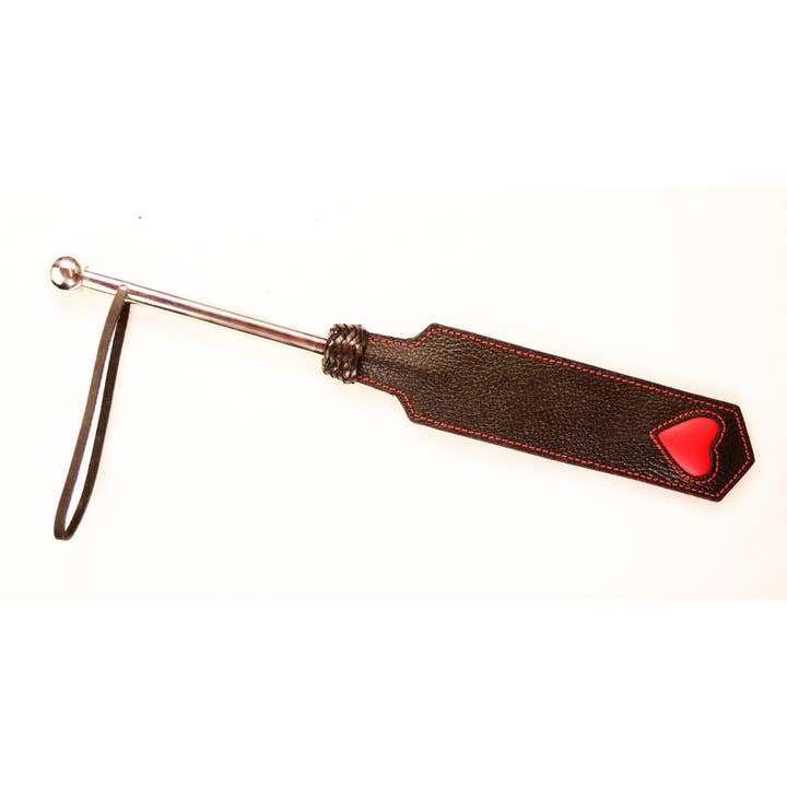Paddle - Heart Imprint PVC Impact Slapper with Metal Handle for wholesale by Plesur Body Products