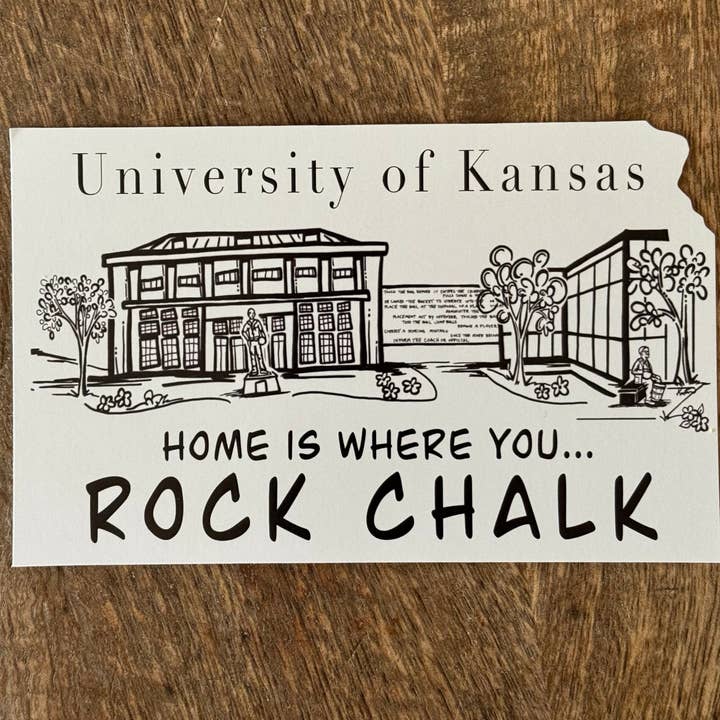 Rock Chalk History of Basketball Kansas Postcard for wholesale by Something Beautiful