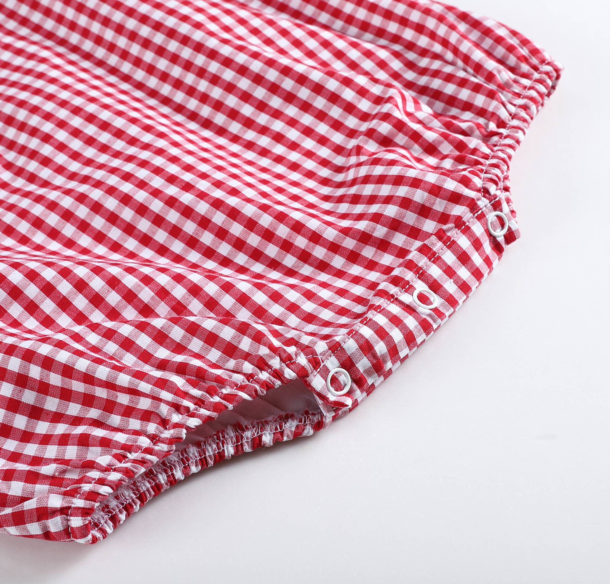 Vermelho Macacão clássico vermelho guingão bebê bolha para venda a revendedores na Faire4