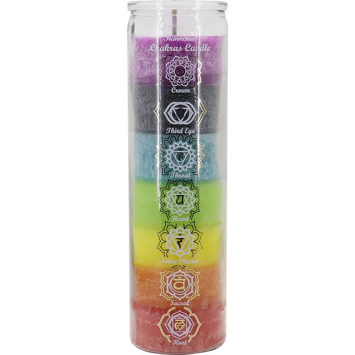 Kheops International - Wholesale Votive Candle - 7 Day Chakra Glass Prayer Candle (Each)