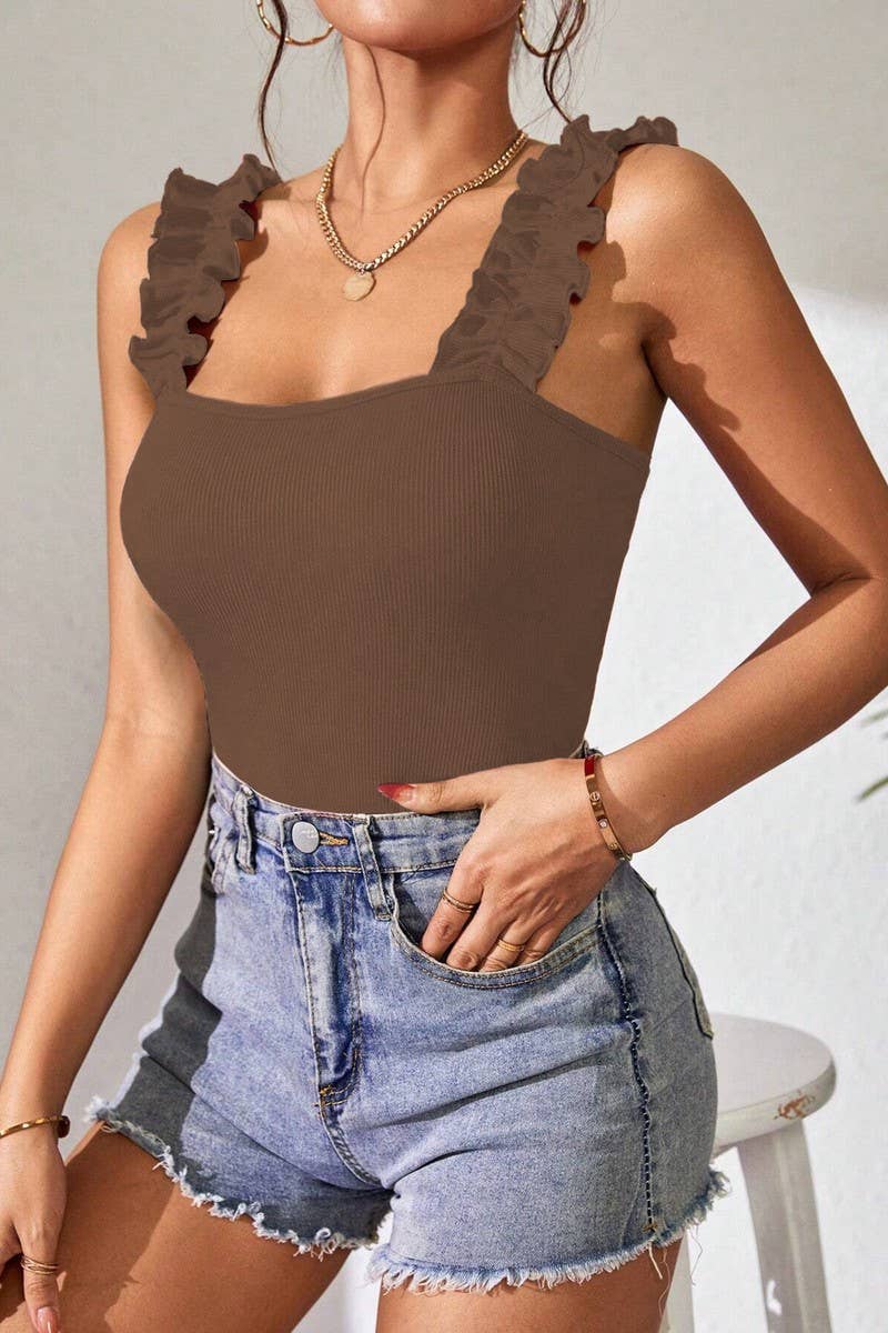 NINEXIS - Wholesale Bodysuit - Women's - CWTHT0147_SOLID COLOR KNIT CAMISOLE SLEEVELESS BODYSUIT11