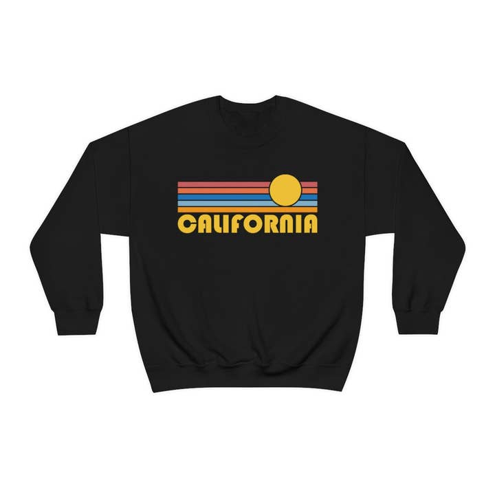 Hey Mountains - Wholesale Graphic Sweatshirt - Women's - California Sweatshirt - Retro Sunrise Unisex3