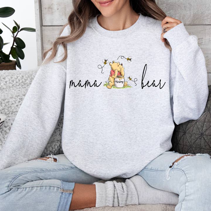 Pressure and Grace - Wholesale Graphic Sweatshirt - Women's - Mama Bear - Pooh0