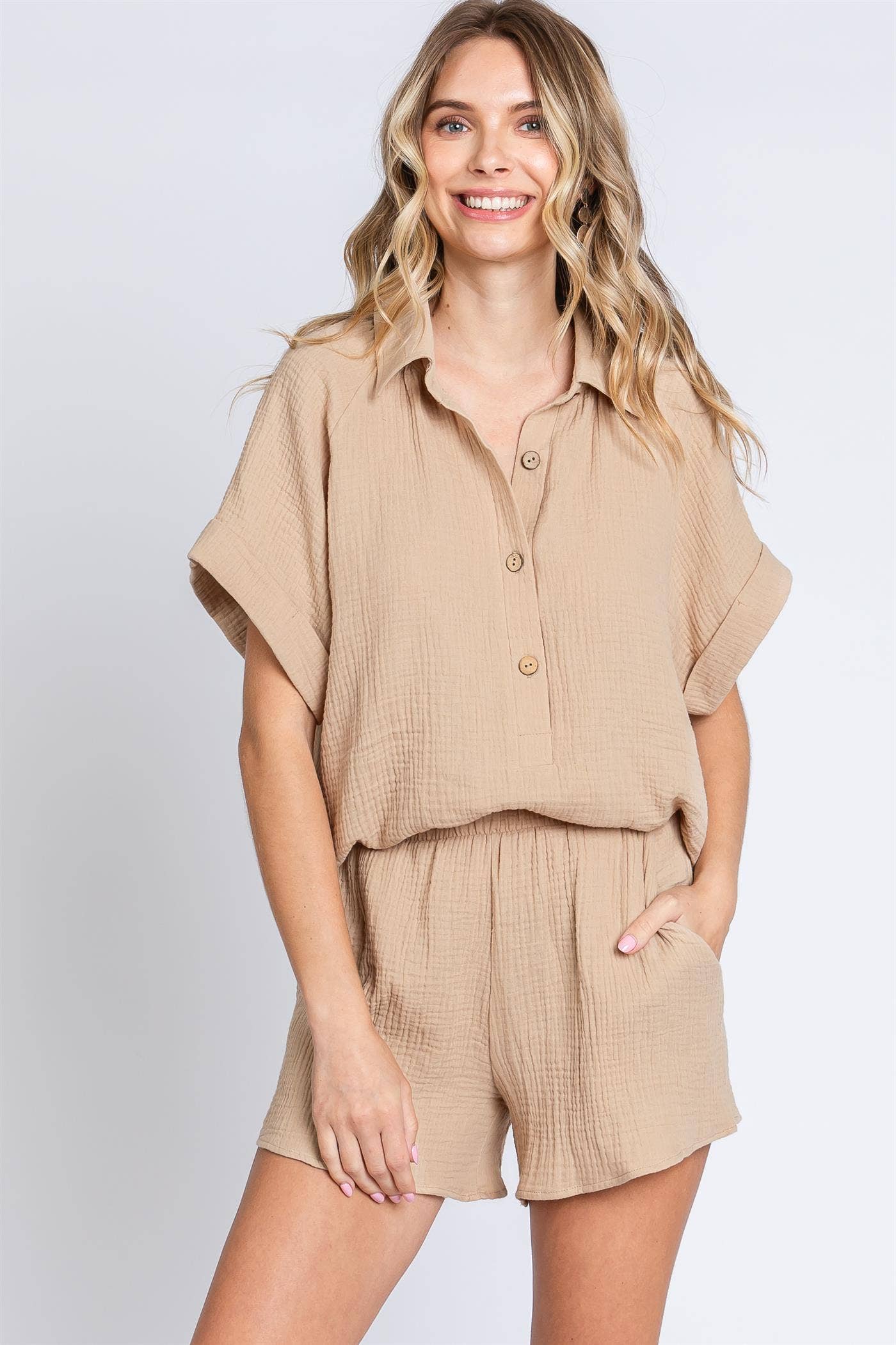 GeeGee x Lovelo - Vente Ensemble de vêtements d'intérieur – femme - Ensemble de 2 pièces Plus Gauze : WTP61501PL28