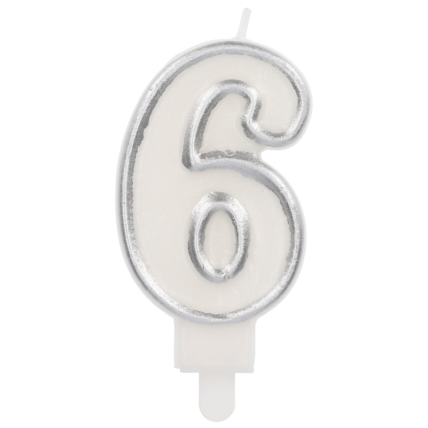 Candle Simply Chique Silver Number 6 - 9 cm for wholesale on Faire0