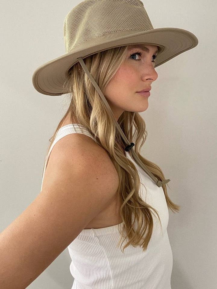 Chapeau de safari Crushable Unisexe avec mentonnière pour la vente par Sungrubbies