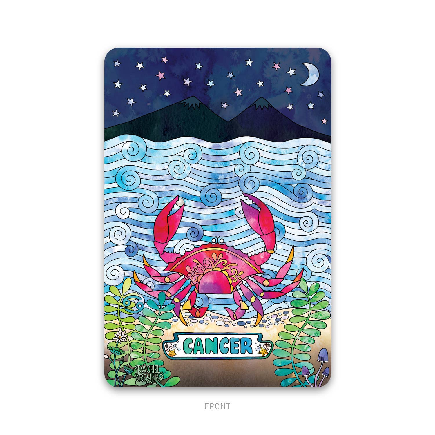 Rachel Beyer - Wholesale Art Print - Cancer Zodiac Mini Art Print1
