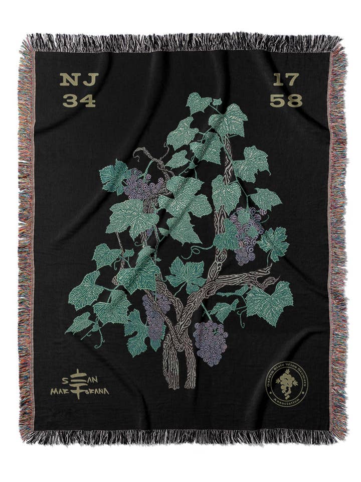 VIN - Manta tejida de jacquard Ambrosia Grape Vine para el garaje para venta al por mayor de Sean Martorana
