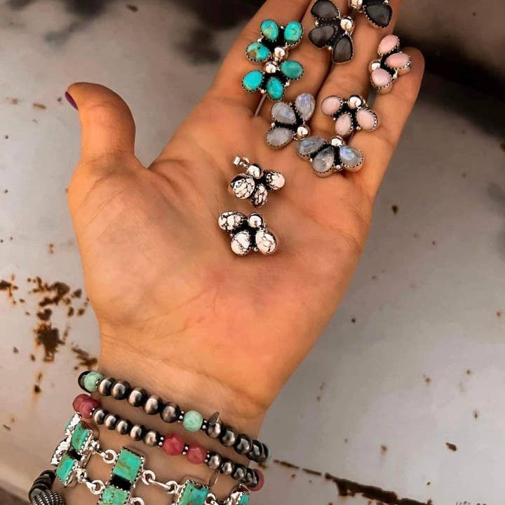 Krush Kandy - Wholesale Stud/Post Earrings - 3 Stone Cluster Earrings PREORDER