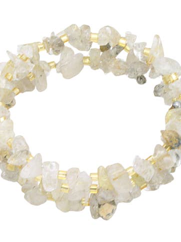 Bracelet manchette en spirale en pierre précieuse pour la vente par Ciao Bella Jewelry Inc