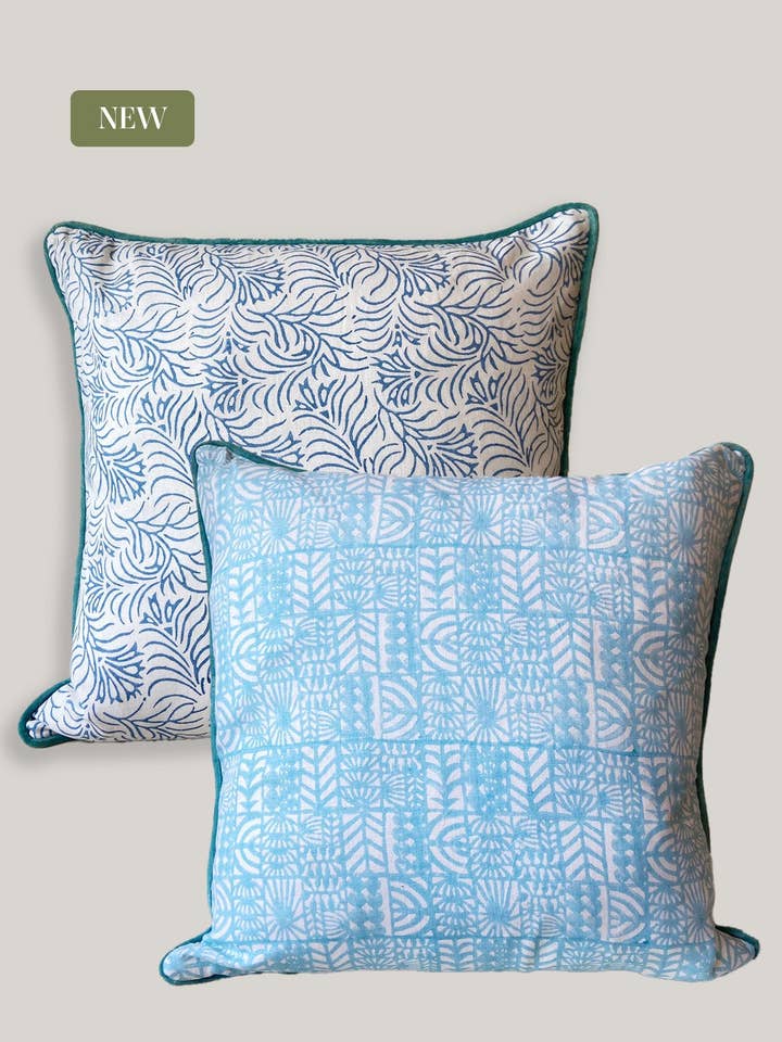 Zeenat Kissenbezug aus Leinen mit Doppelmuster für den Großhandel von House of Roya Ltd