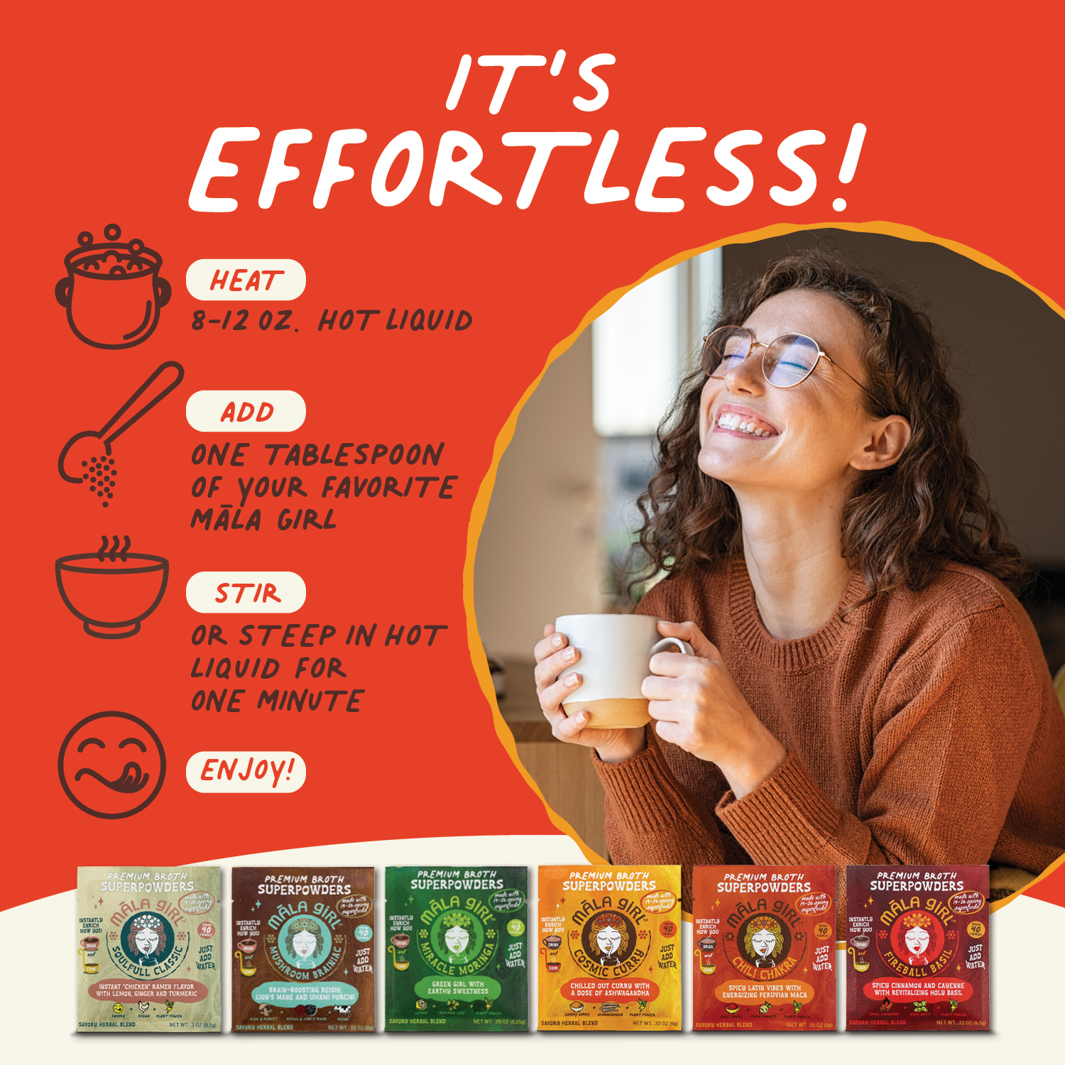 māla girl - Vente Boisson diététique en poudre - Pack varié à portion individuelle de poudres de bouillon instantané de superaliments6