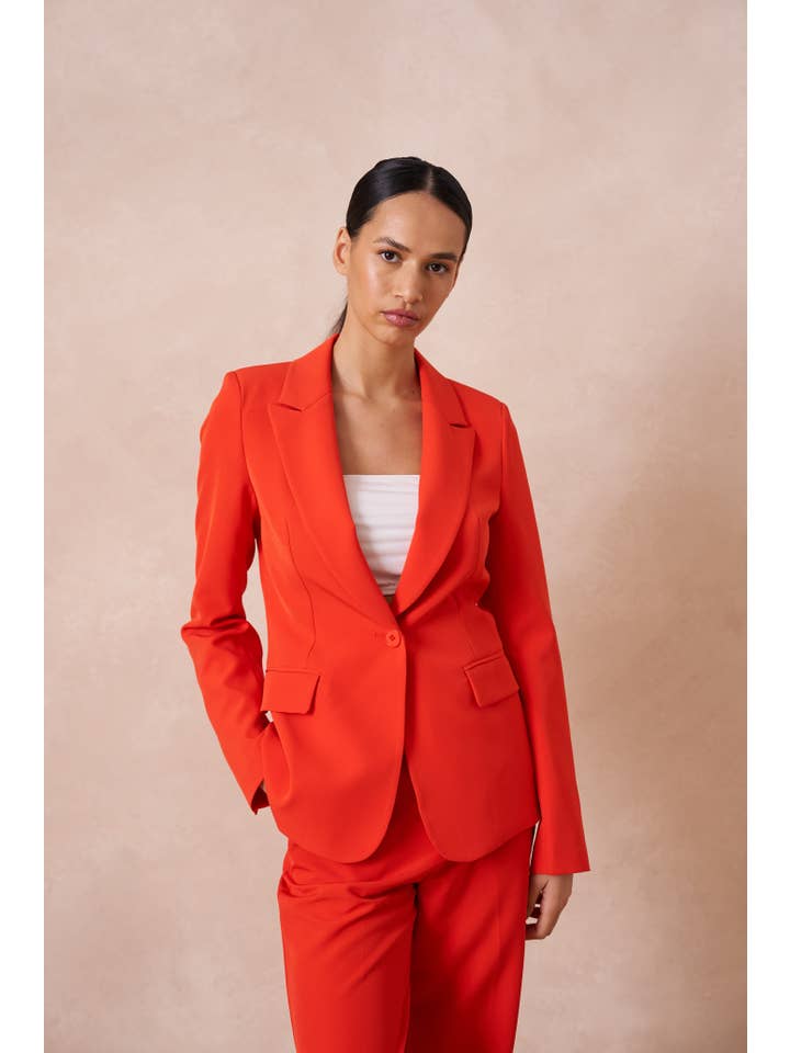 Attentif Paris - Vendita all'ingrosso Giacca elegante - Donna - Giacca aderente con bottone singolo, semplice - Collezione Timeless24