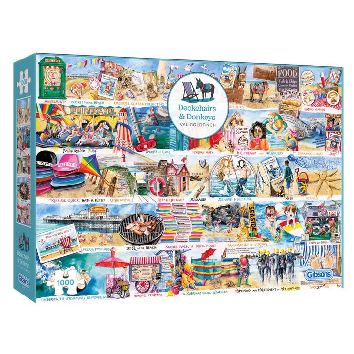 Deckchairs & Donkeys 1000 Piece Jigsaw Puzzle for wholesale by Gibsons Games Ltd
