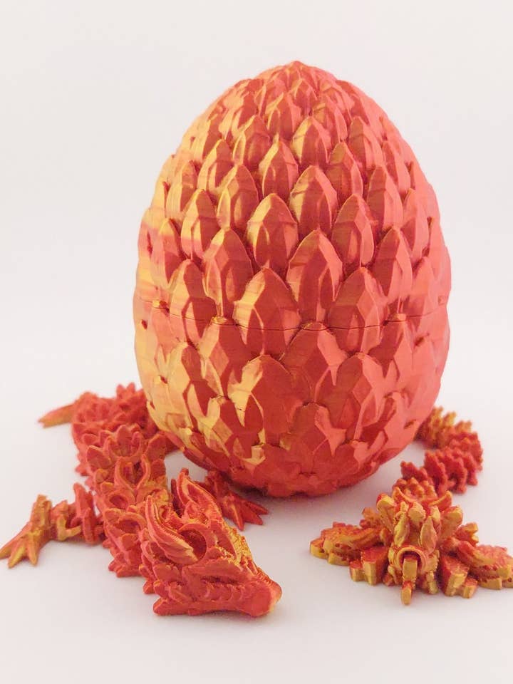 Dragon lunaire de 12 pouces et œuf assorti ! - Articulé - Cinderwing3d - Dragon imprimé en 3D - Cadeau unique pour la vente par The Geek Galleria