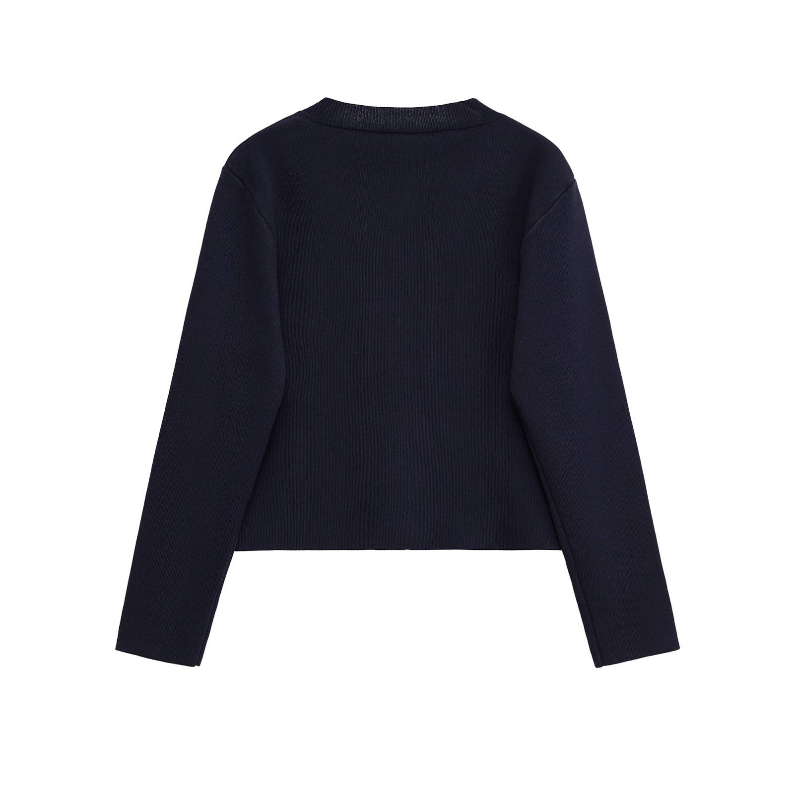 NAVY Round-neck long-sleeved button-decorated sweater for wholesale on Faire1