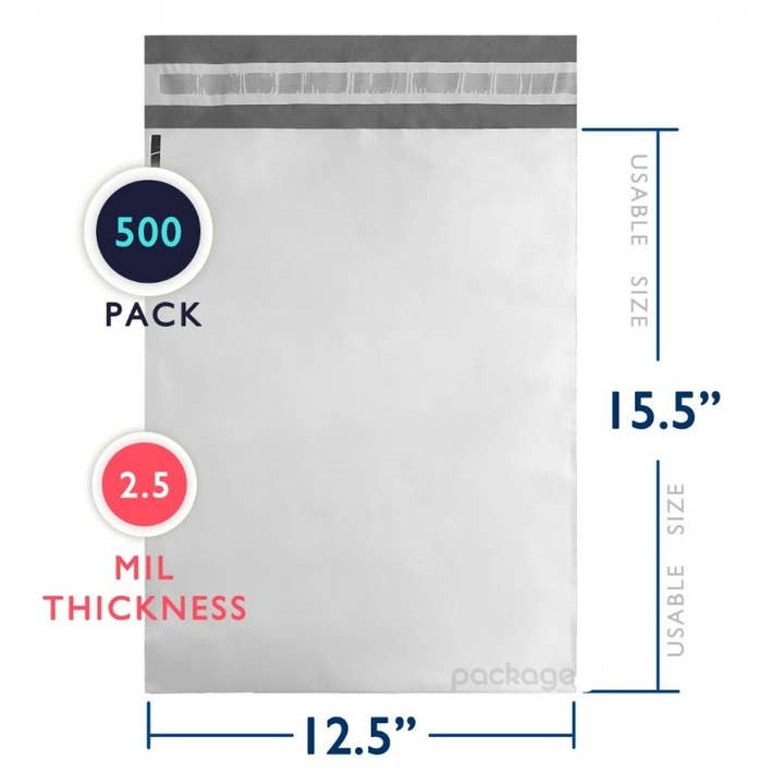500 PC Poly Mailer 2.5 Mil (12" x 15.5") #5 for wholesale by IPACKNOW INC