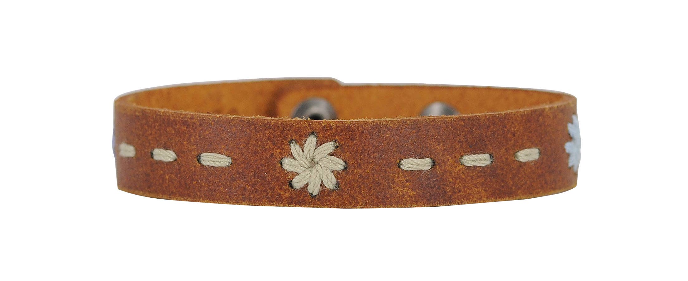 Most Wanted USA - Wholesale Bangle Bracelet - Floral Stitched Leather Bracelet1