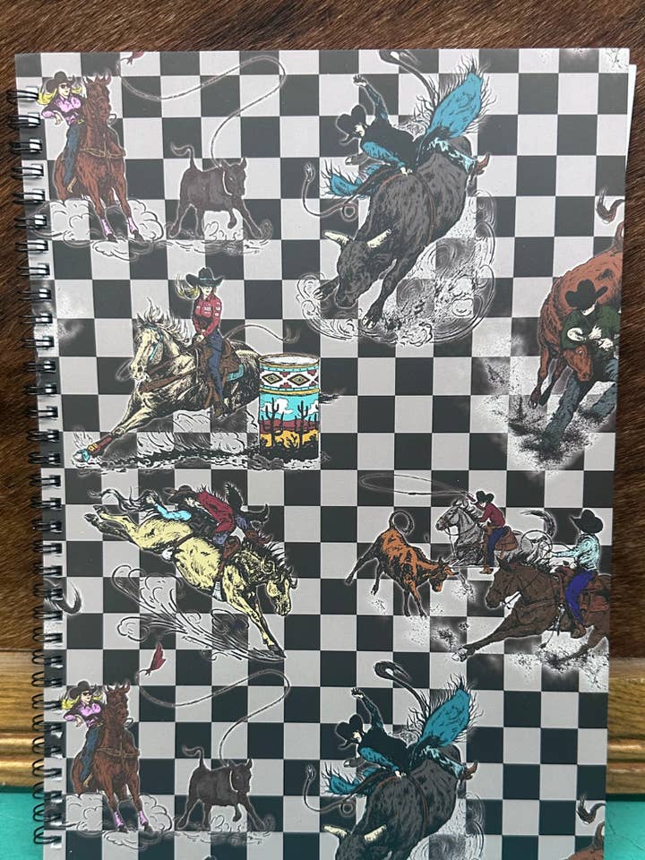 Checkered Rodeo Large Notebook for wholesale by Sterling Kreek