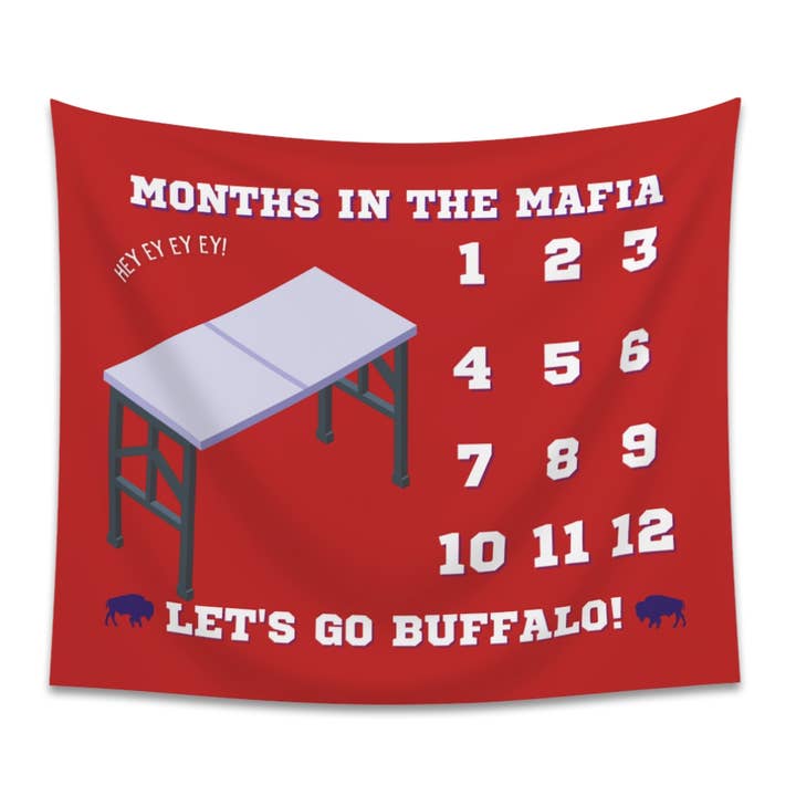 Tapisserie photo pour bébé Bills Mafia Football Mensuel Milestone pour la vente par Buffalovely
