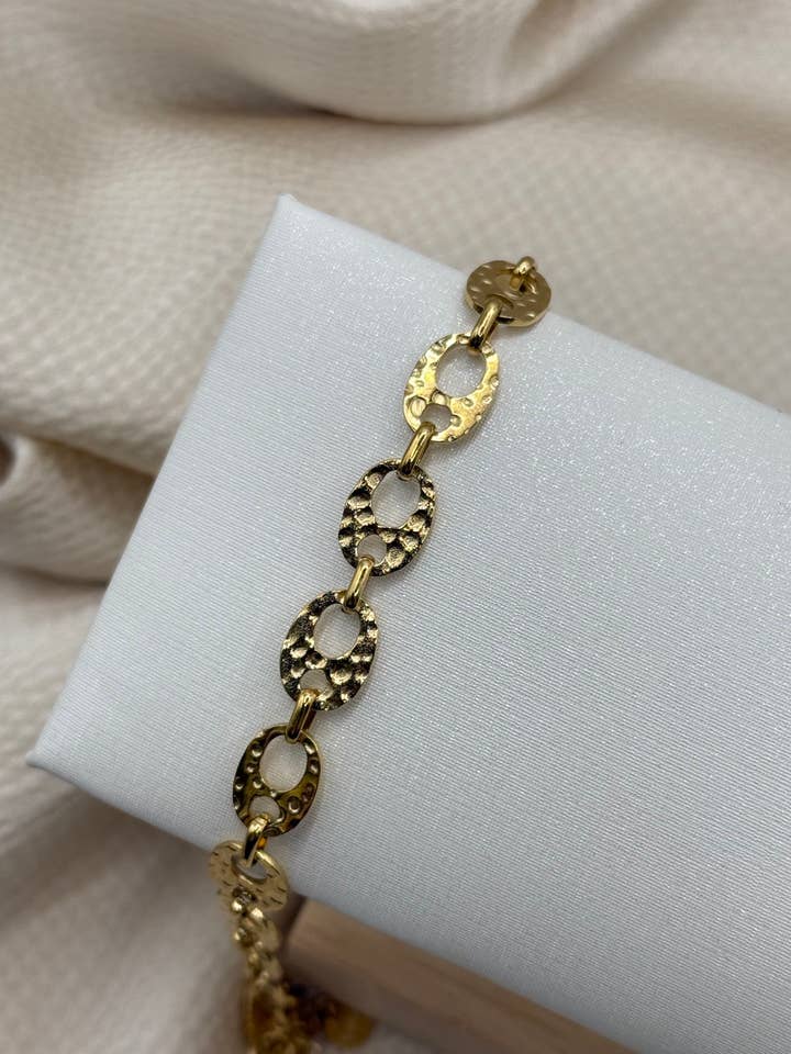 Bracciale in acciaio inossidabile con doppio foro storto per la vendita all'ingrosso da parte di YOLA