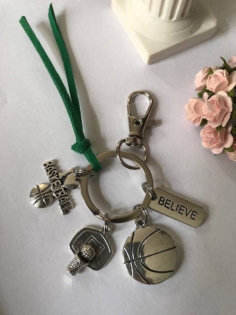 Miss DJ Angel - Wholesale Keychain - Unisex - Basketball keychain, basketball player keychain, basketball charm, handmade gift with love for basketball fan.0