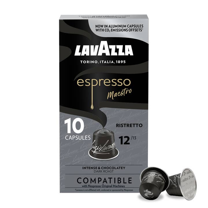 Lavazza - Wholesale Coffee Pods - Lavazza Espresso Maestro Ristretto Aluminum Compatible Capsules 10 Capsules (Case of 6)