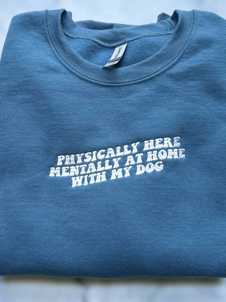 Rosie by Madison - Wholesale Graphic Sweatshirt - Unisex - Embroidered "At Home" Dog/Cat Crewneck3