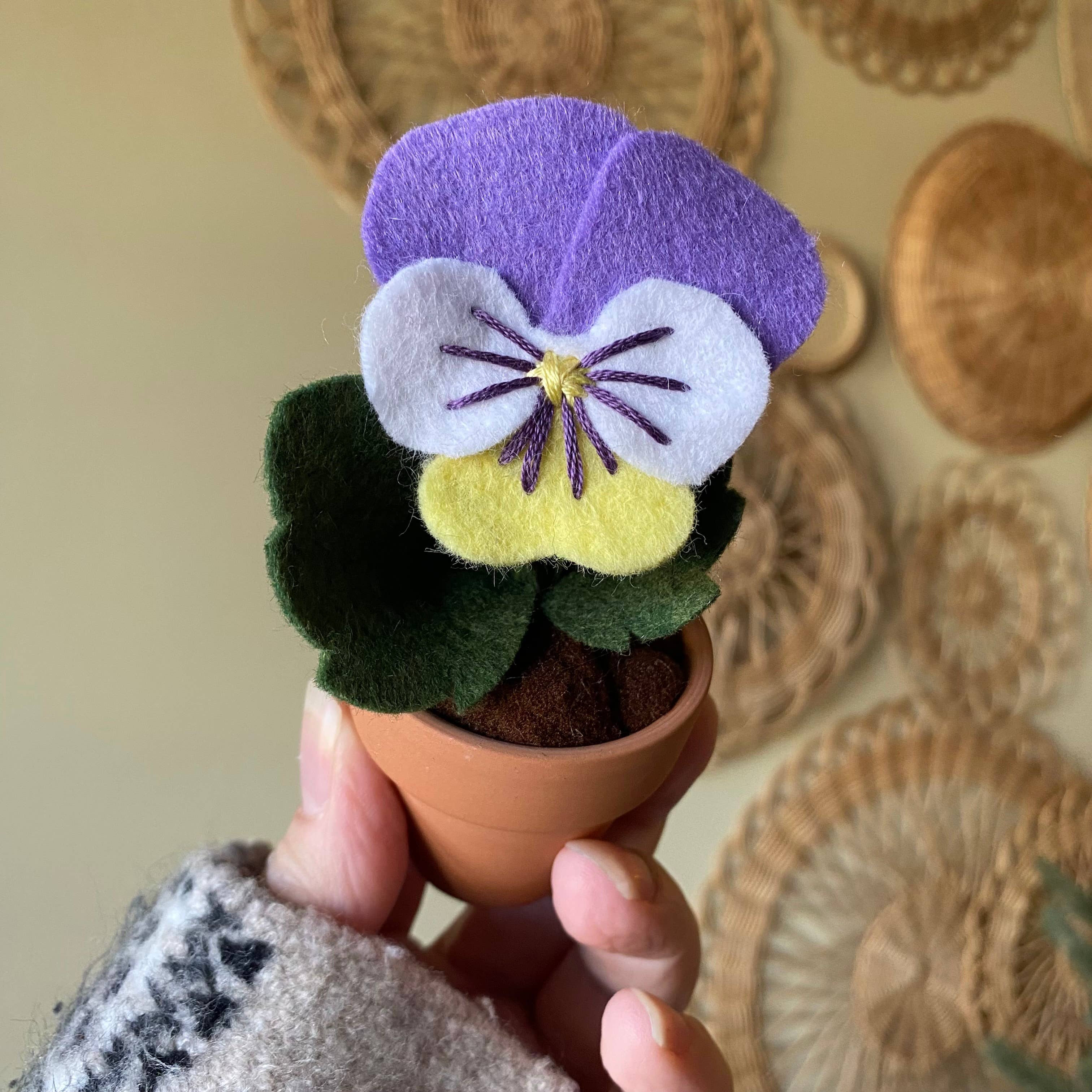 ForgetBKnot - Wholesale Artificial Flowers - Pansy Felt Forever Flower12