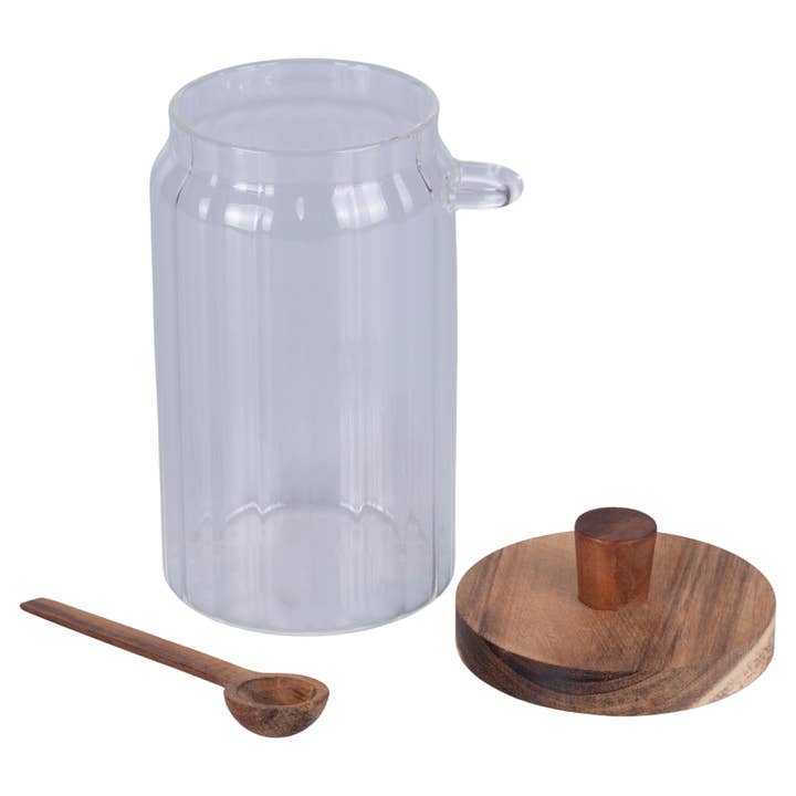 VdE Tivoli 1996 – wholesale Biscuit jar – Borosilicate and Acacia Jar with Spoon 750ML1