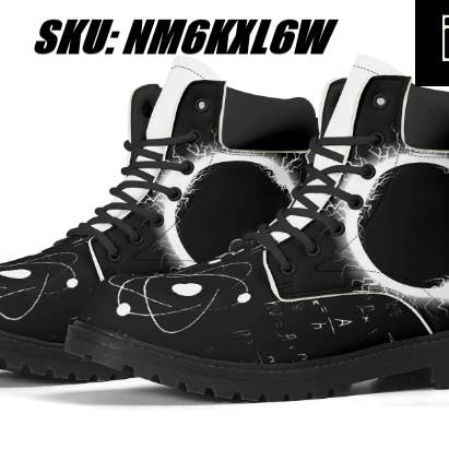 E=M/C2 Men's Black Hole White Leather All Season Boots for wholesale by E=M/C2